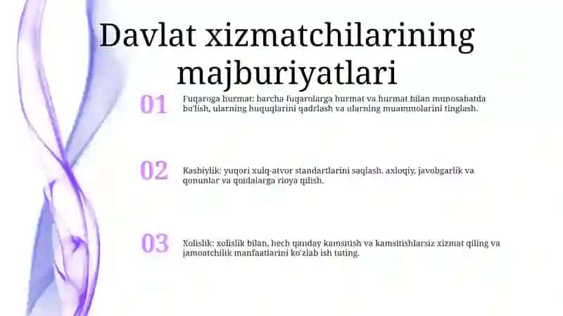 Davlat Xizmatchilarining Odob Axloq Qoidalari 2