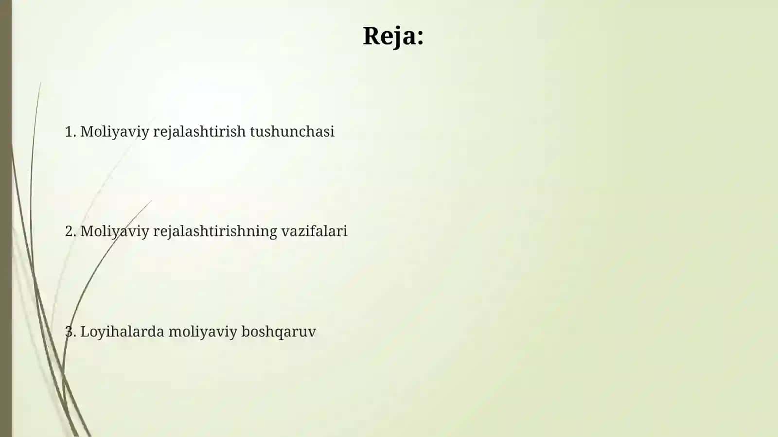 Moliyaviy rejalashtirish va loyiha 2