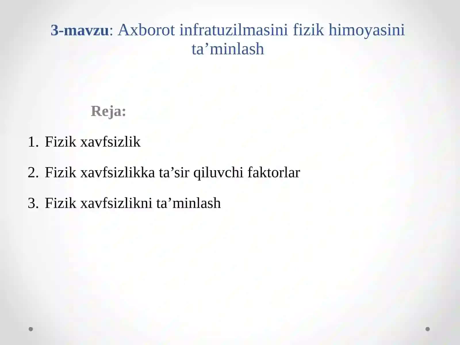 Axborot xavfsizligi asoslari 2