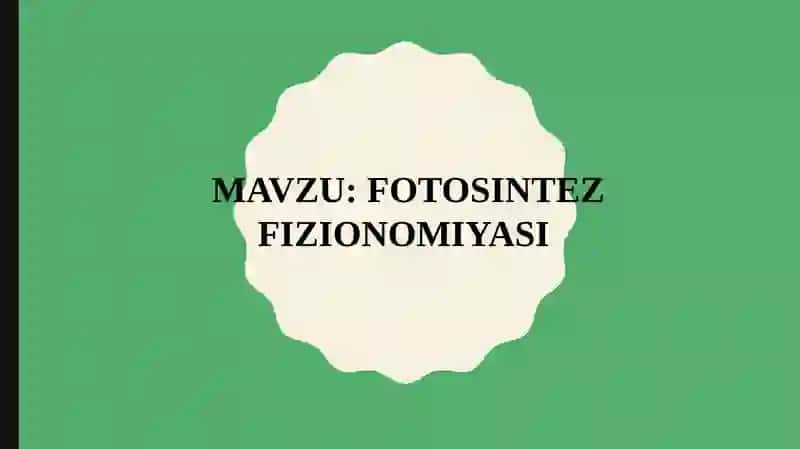 Fotosintez Fiziologiyasi 2