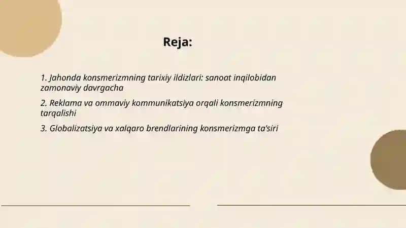 Jahonda va O’zbekistonda konsmerizmning rivojlanishi 2