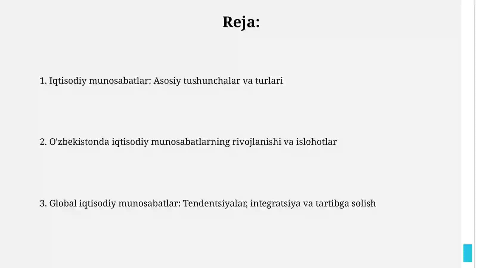 IQTISODIYOT NAZARIYASI FANI PREDMETI IQTISODIY MUNOSABATLAR 2