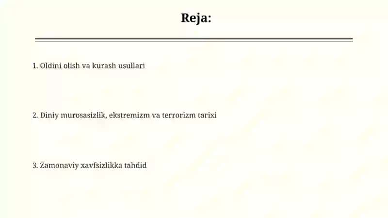 Diniy murosasizlik, ekstremizm va terrorizmning tarixi 2