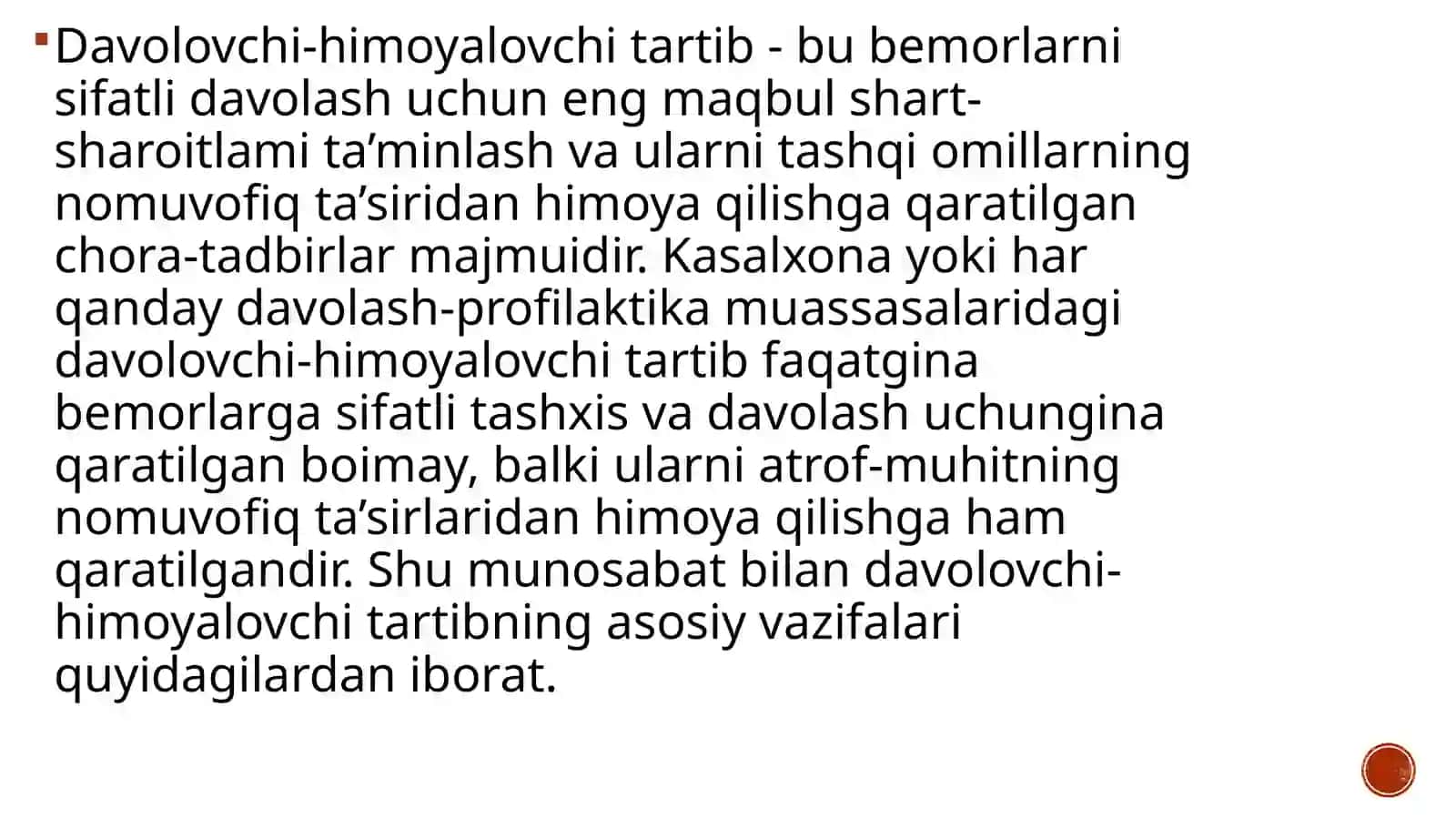 Loyiha materiallari bo'yicha davolash-profilaktika muassasalarini gigiyenik baholash 2