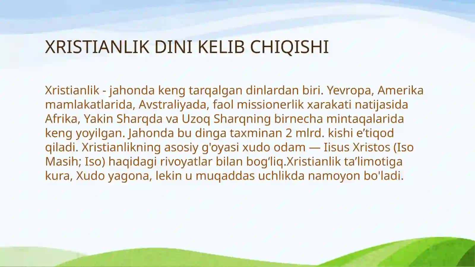 Xristianlik dini kelib chiqishi 2