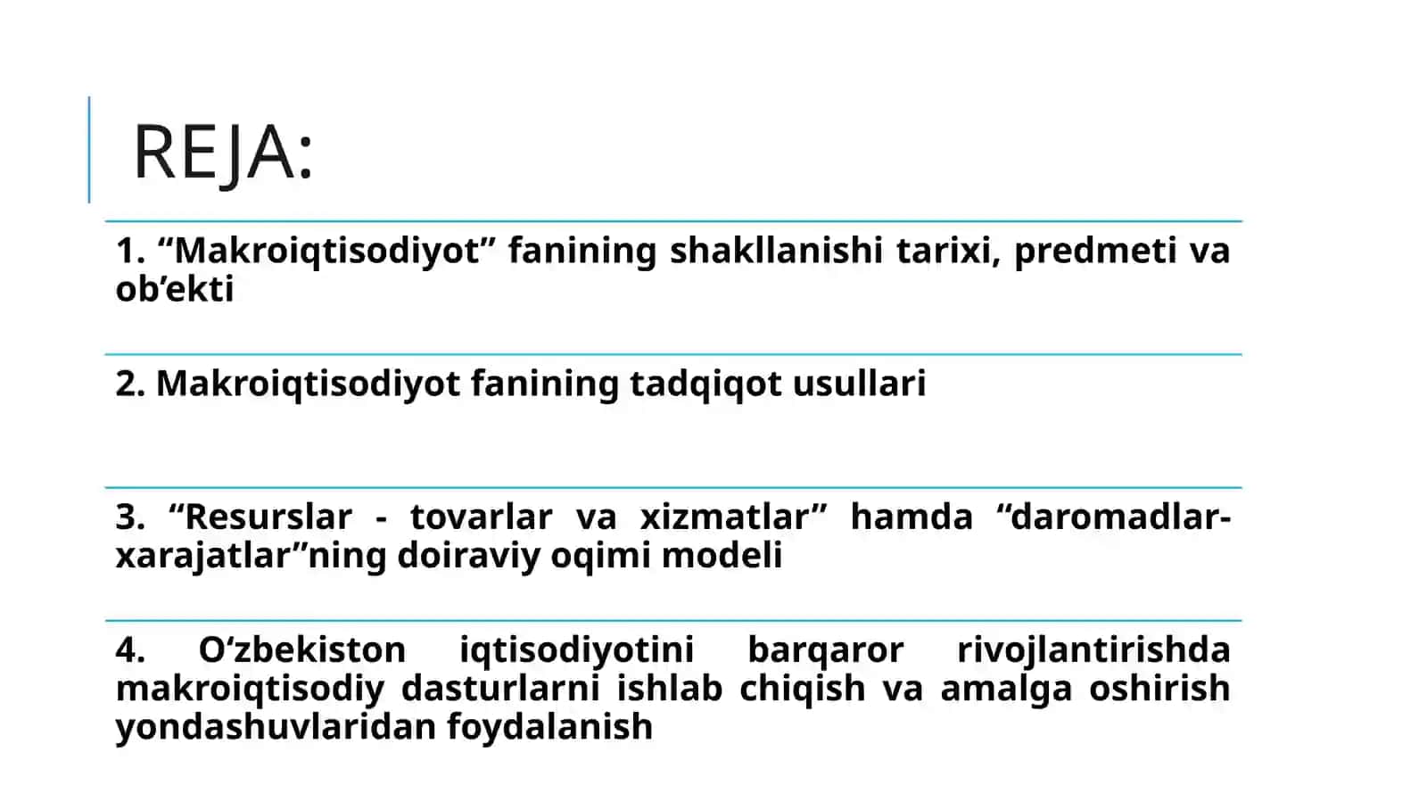 MAKROIQTISODIYOT FANIga kirish 2