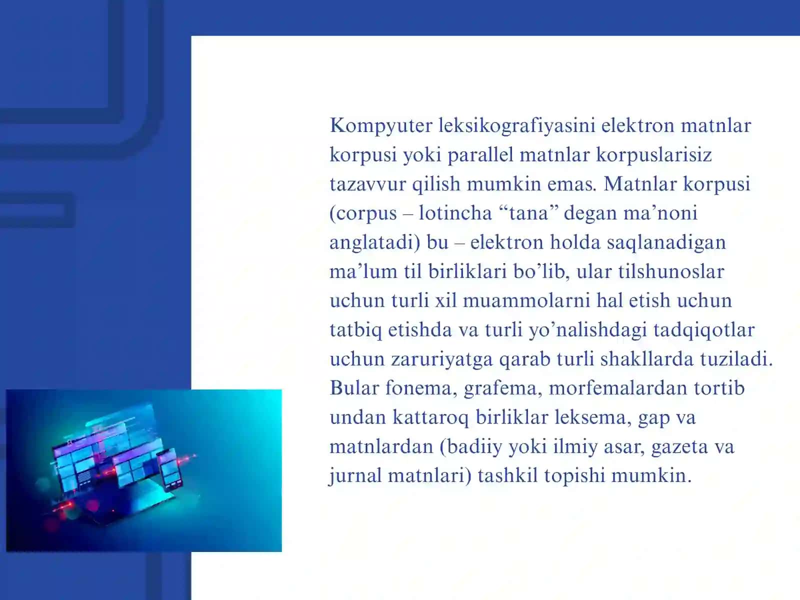 VEB-SAHIFALARDAN foydalanib, korpus taksonomiyasini yaratish. 2