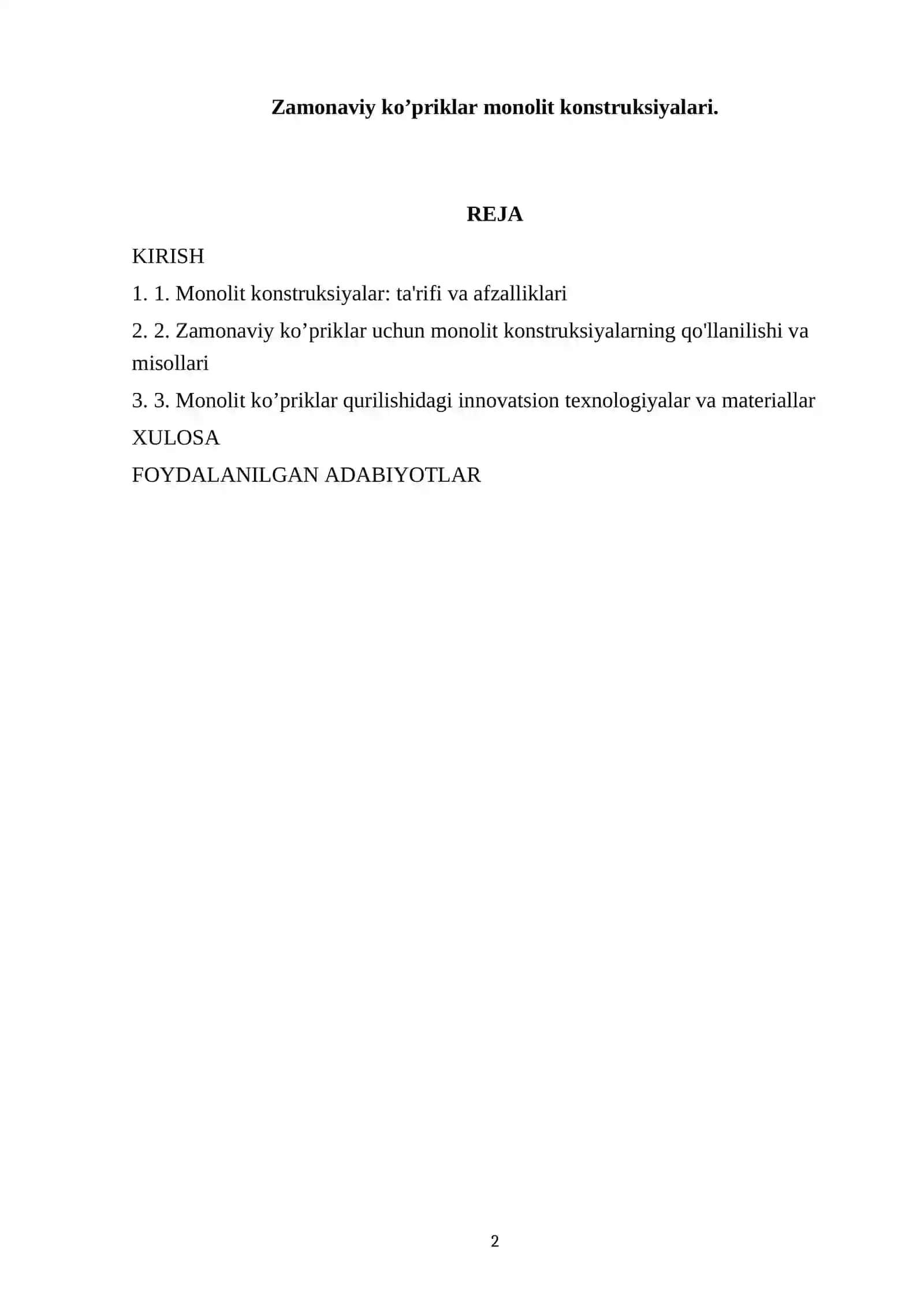 Zamonaviy ko’priklar monolit konstruksiyalari 2