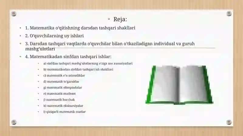 Boshlangʻich sinf matematikadan darsdan tashqarida mashgʻulotlarni tashqil etish 2
