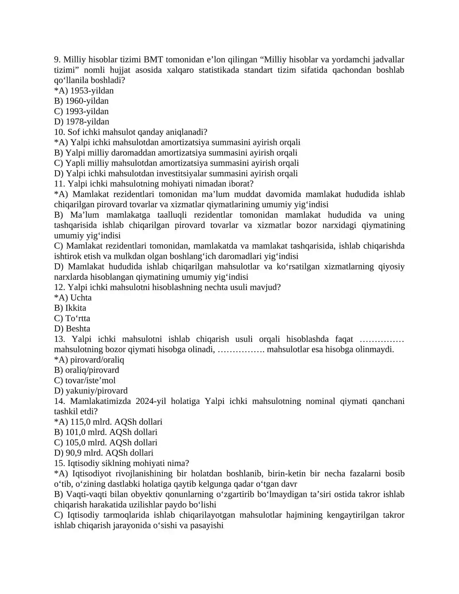 Makroiqtisodiyot fanining yuritilishi 2