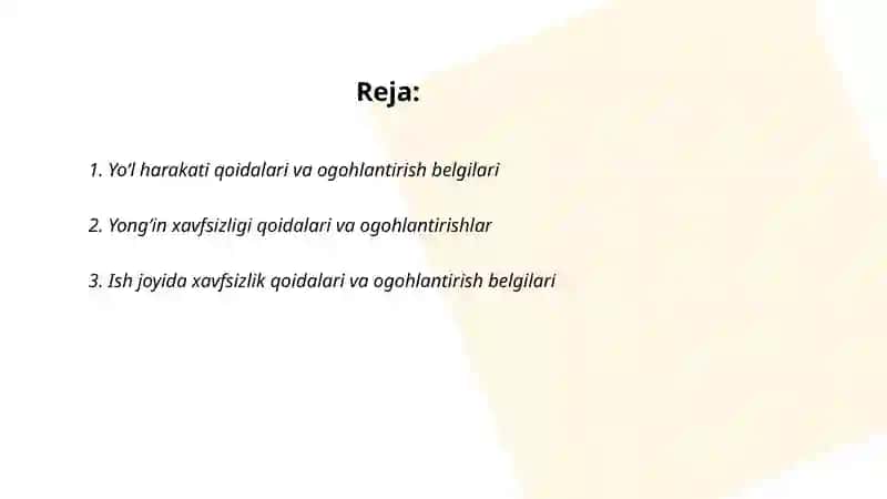 Yo‘l harakati qoidalari va ogohlantirish belgilari 2