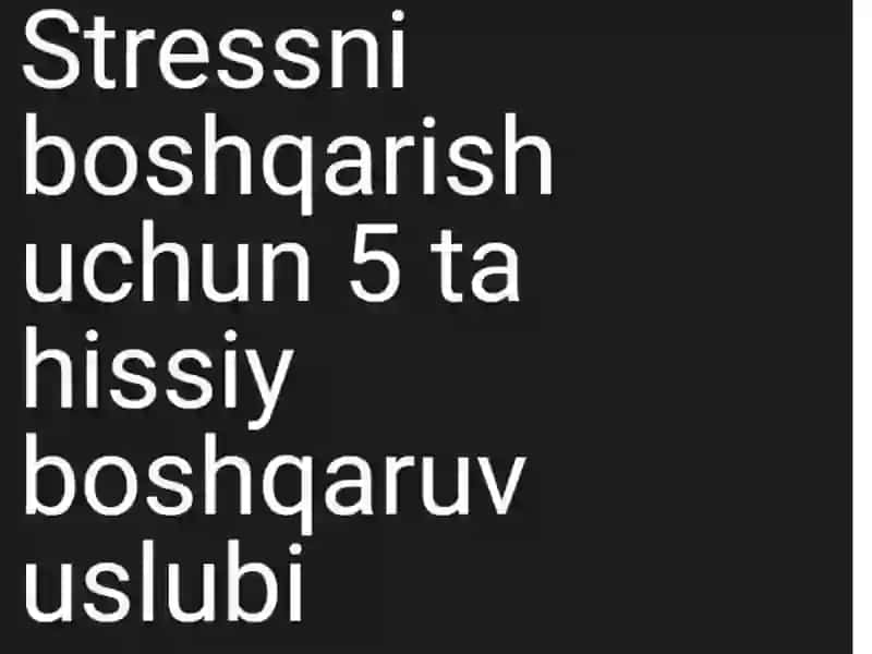 Stress va uniboshqarish 2