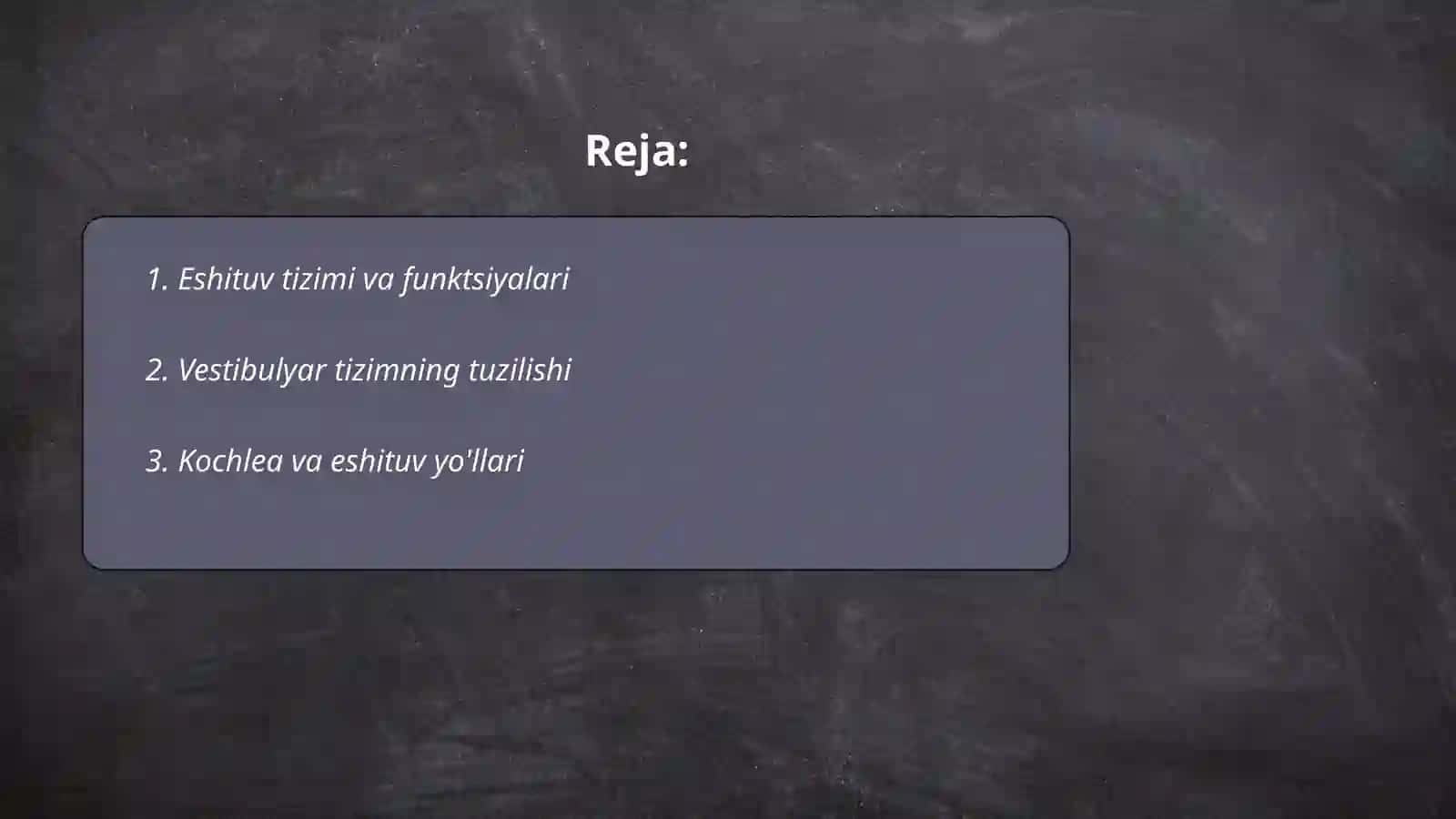 Eshituv va vestibulyar analizatorlar 2
