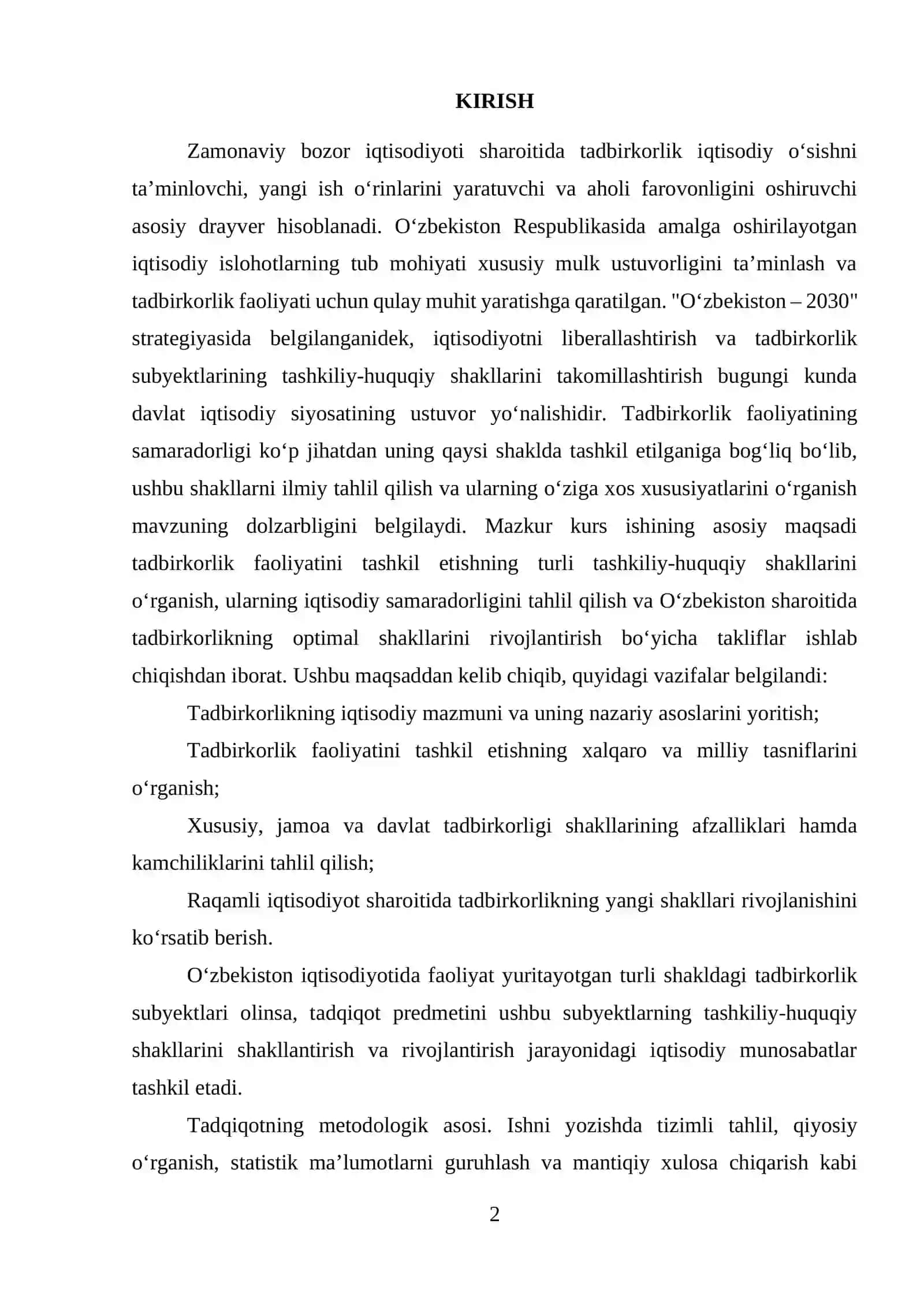 TADBIRKORLIK FAOLIYATINING SHAKLLARI 2