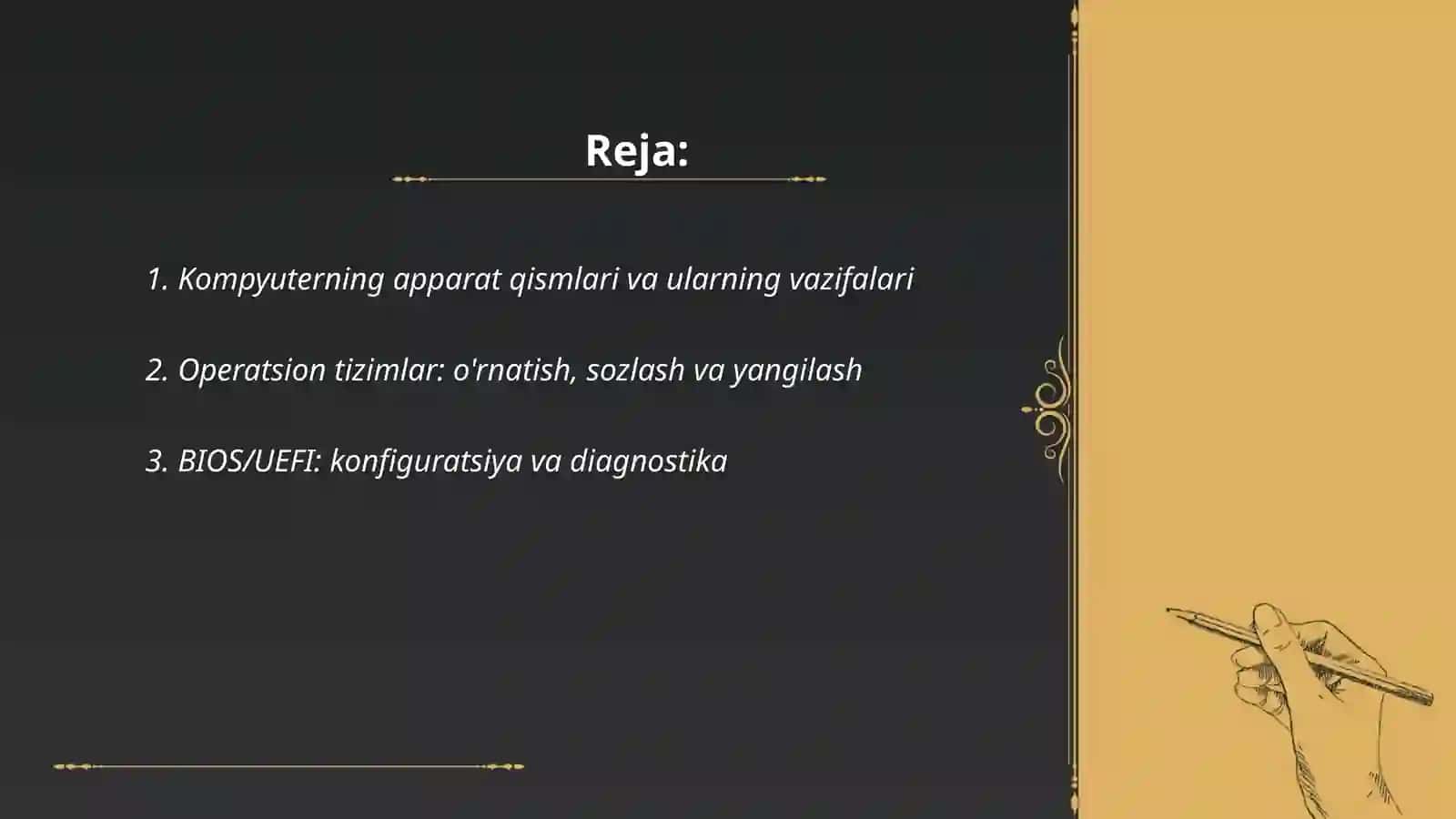 Kompyuterning texnik va dasturiy ta'minoti 2