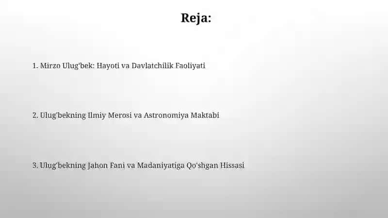 Mirzo Ulug'bek: Hayoti va Faoliyati 2