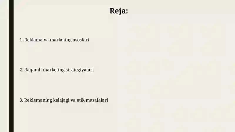 Media vositalarida reklama va marketing 2