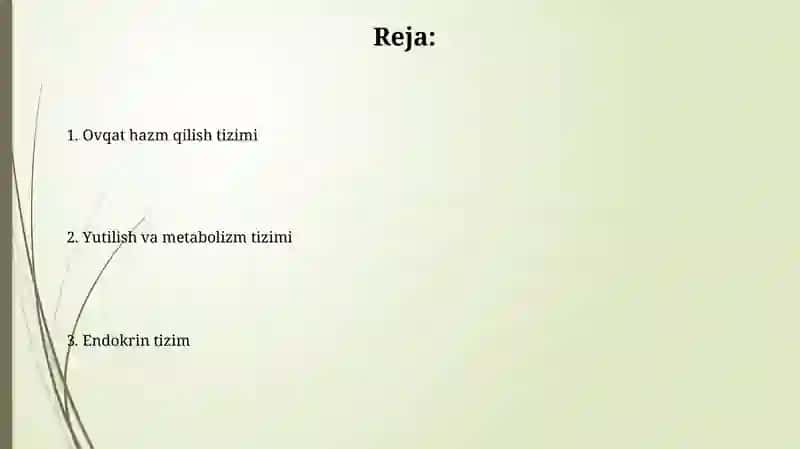 Ovqatlanish bilan bogliq fiziologik sistemalar 2