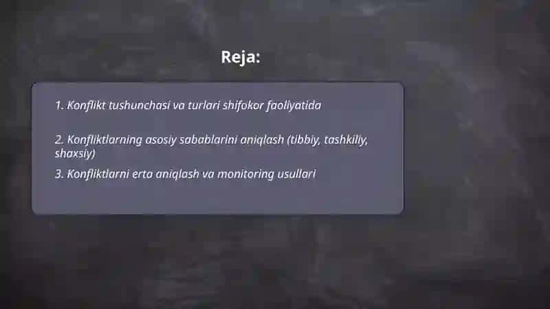 Shifokorning kasbiy faoliyatidagi konfliktlarni boshqarish ko’nikmalari 2