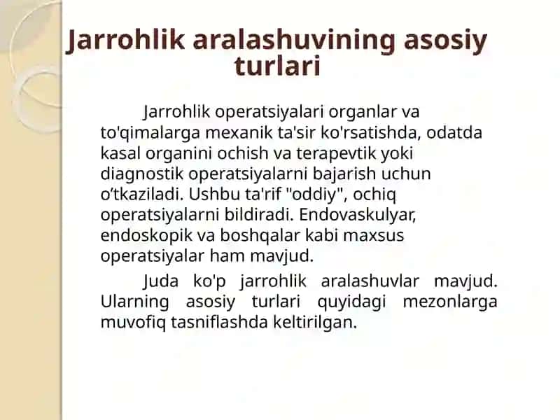 Jarrohlik Operatsiyalari Turlari 2