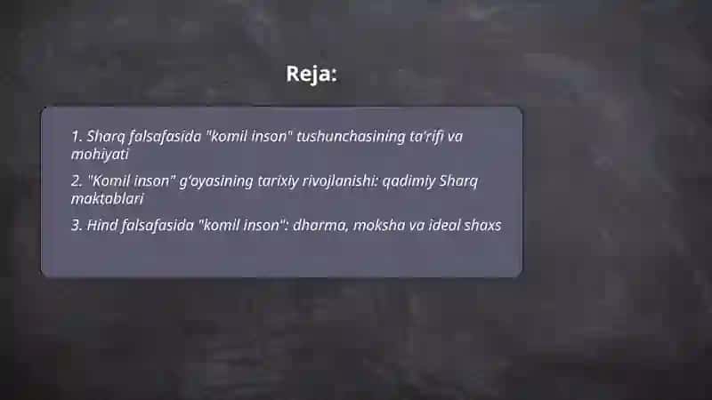 Sharq falsafasi "komil inson" tushunchasi 2