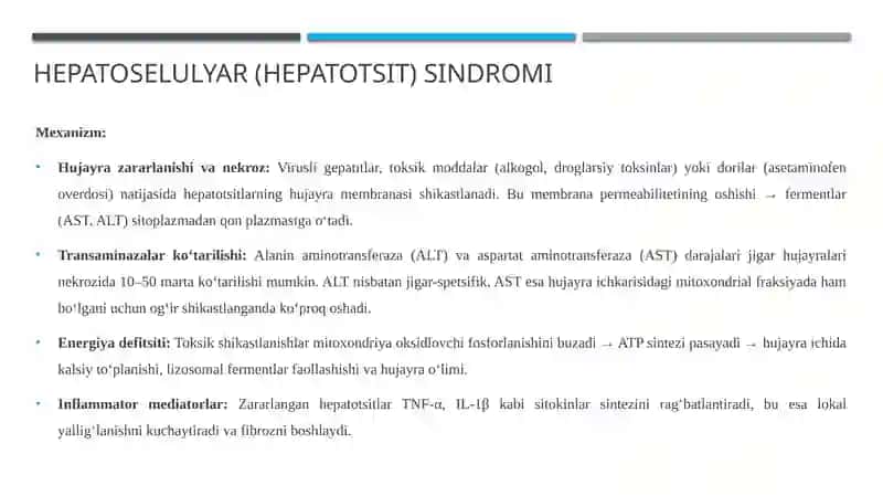 Jigar sindromlari va koma kelib chiqishi 2