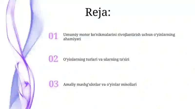 Umumiy motorikani rivojlantirish uchun qoidali harakatli oʻyinlar 2