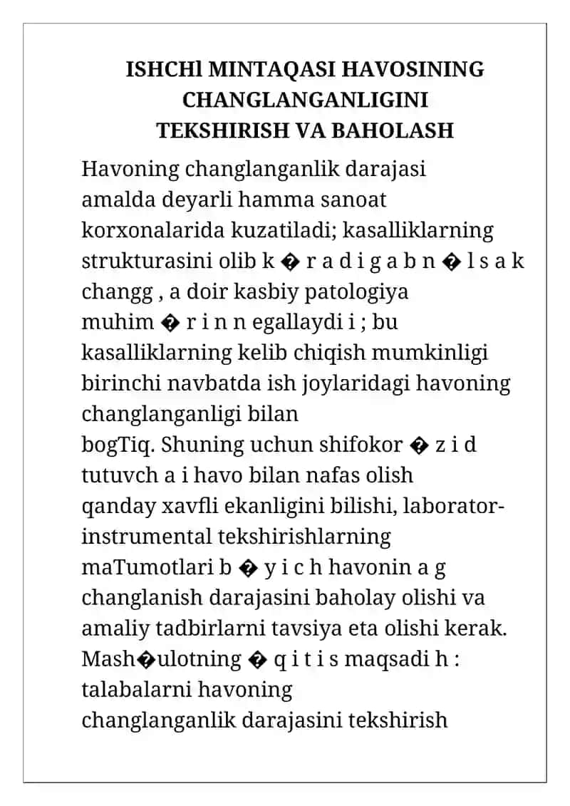 ISHCHl MINTAQASI HAVOSINING CHANGLANGANLIGINI TEKSHIRISH VA BAHOLASH 2