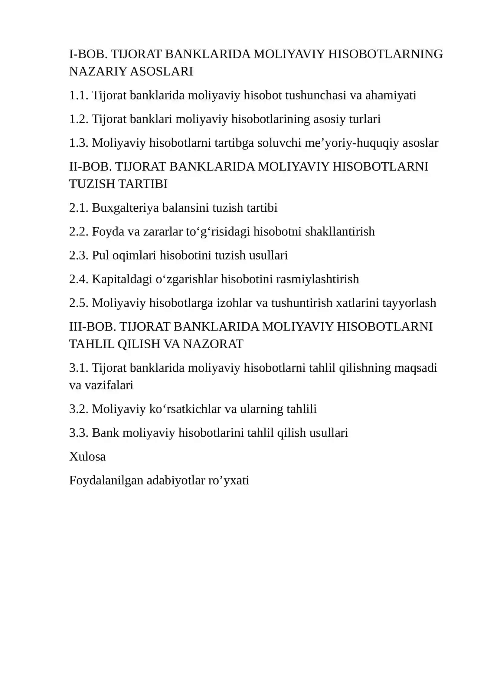 Tijorat banklari tomonidan tayyorlanadigan moliyaviy hisobotlarni turlari va ularni tuzish tartibi 2