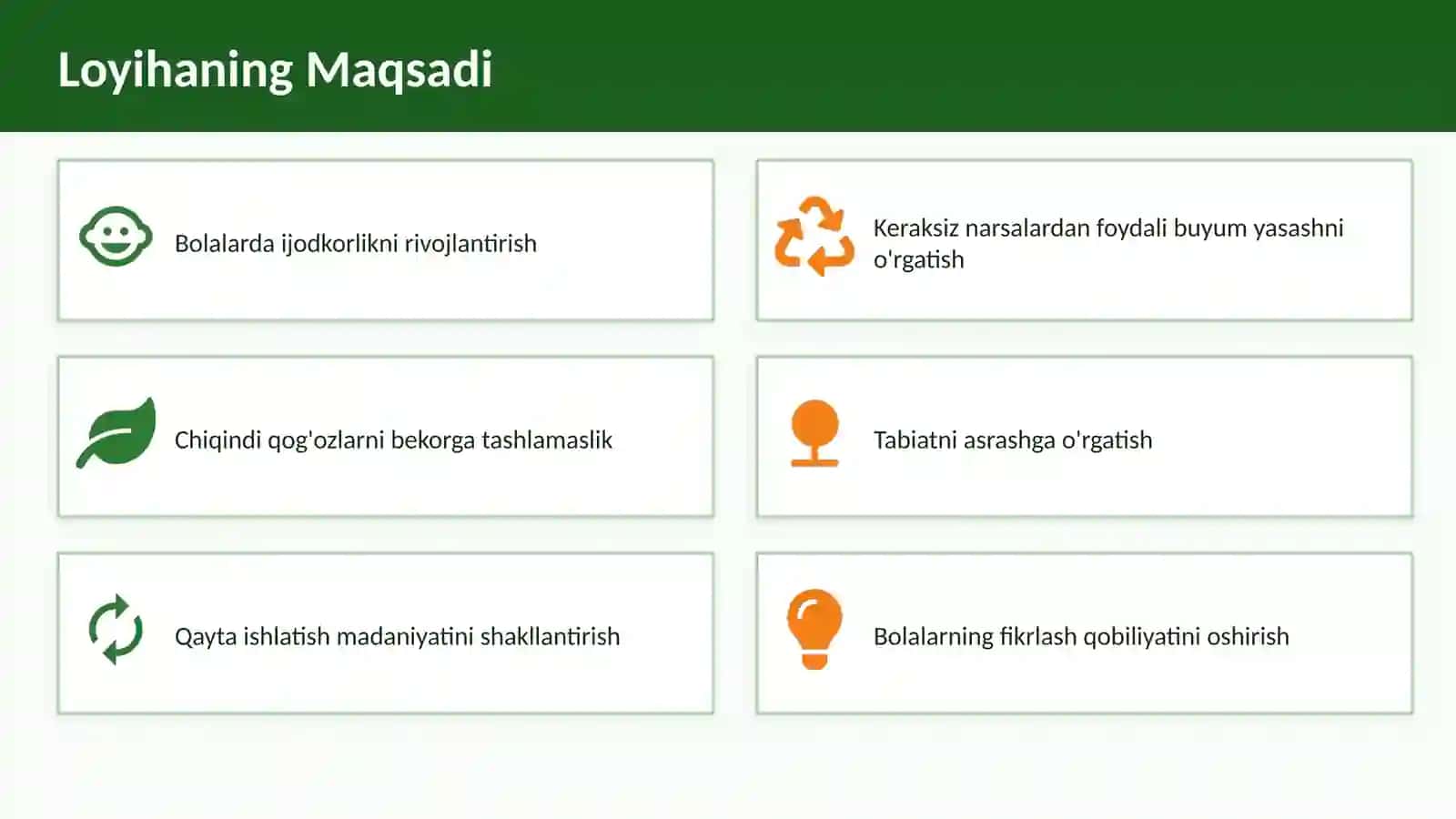 Keraksiz Narsadan Kerakli Buyum Yasash Ijodiy Loyiha Taqdimoti 2