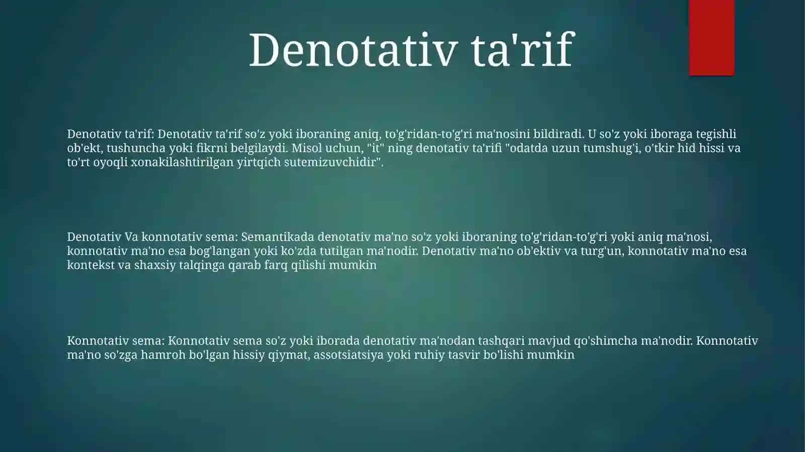 Denotativ Va Konnotativ Sema 2