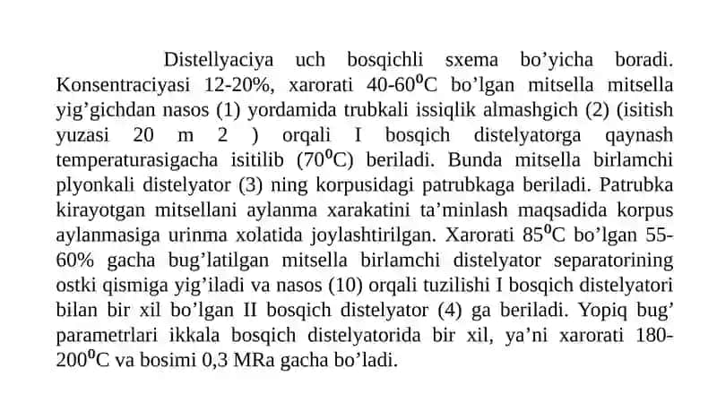 Mitsellanidistilyatsiyalash jarayonini avtomatlashtirish 2