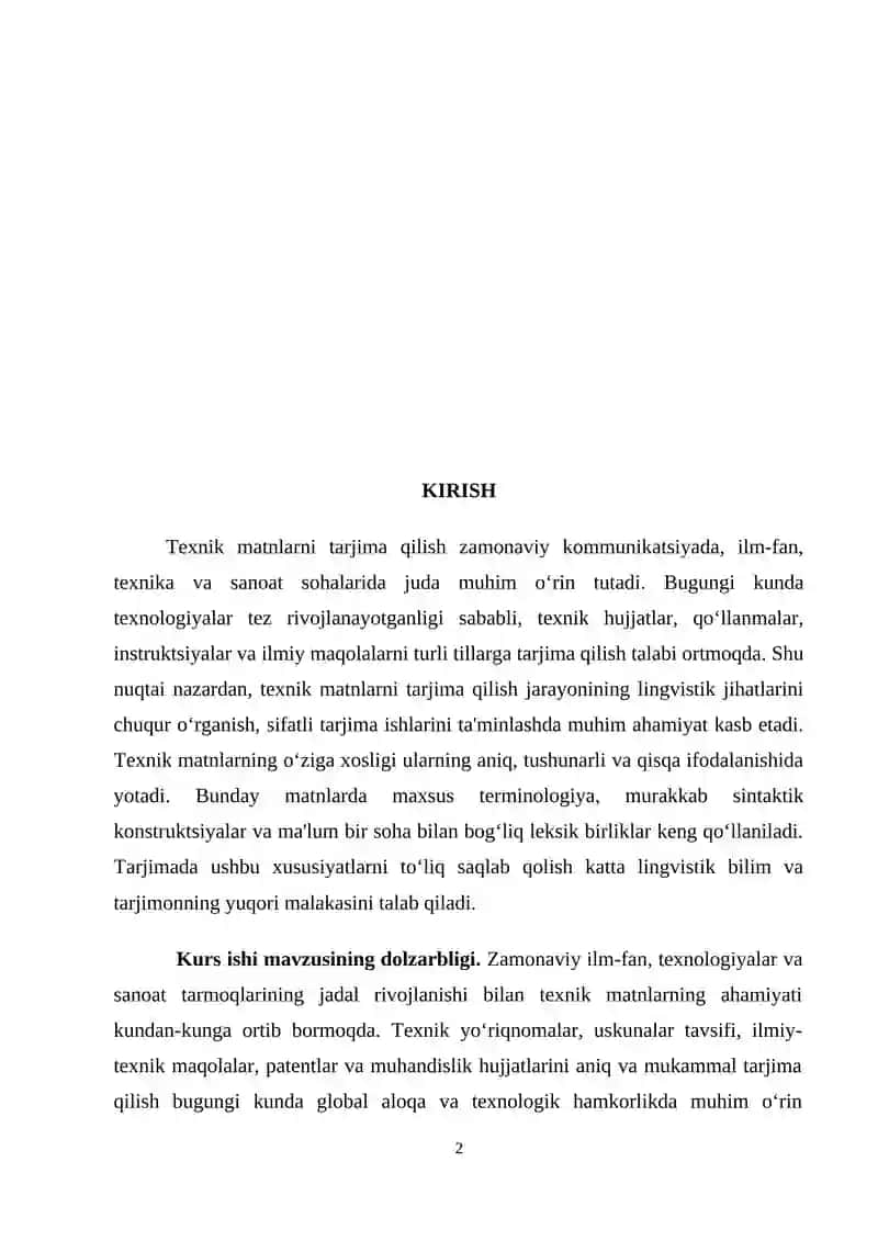 Texnik matnlar tarjima qilishning lingvistik jihatlari 2