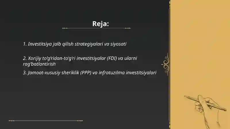 Investitsiyani jalb etish va korporativ risklarni boshqarish 2