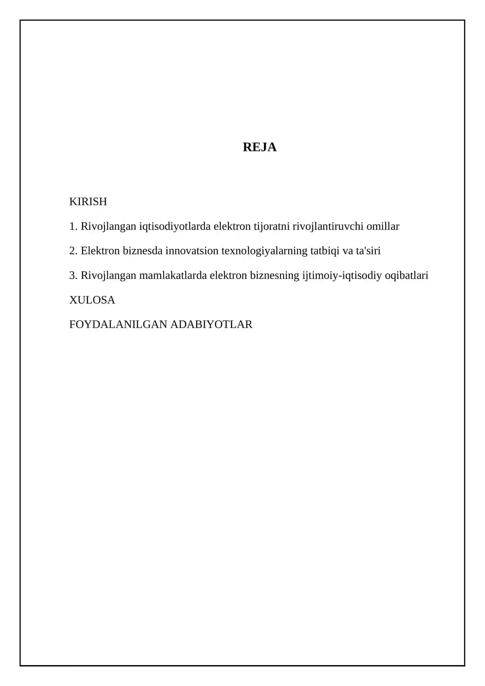 Rivojlangan mamlakatlarda elektron biznesning holati tahlili 2