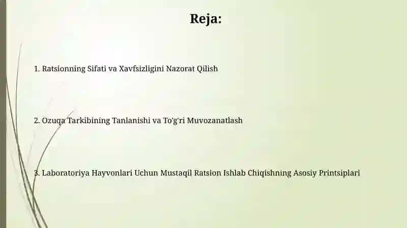 Laboratoriya hayvonlari uchun mustaqil ratsion tuzish 2