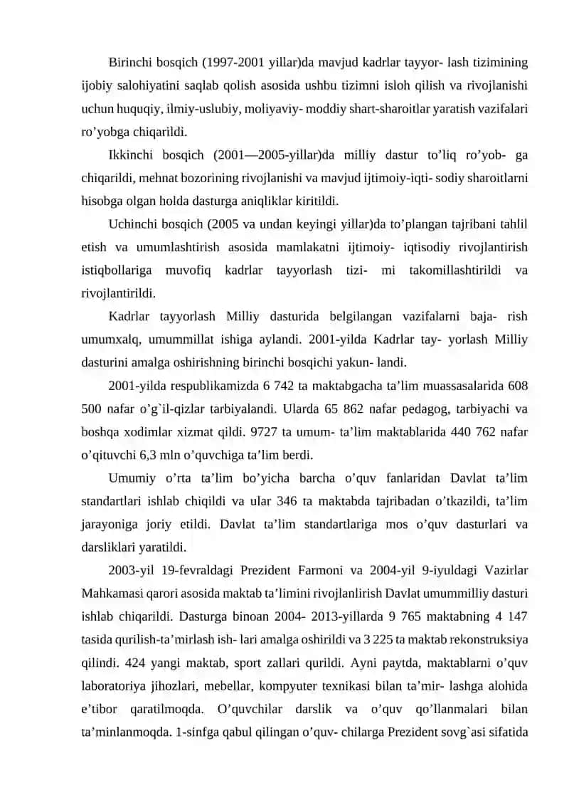 O’ZBEKISTON RESPUBLIKАSIDА TА’LIM SOHАSIDА АMАLGА OSHIRILGАN ISLOHOTLАR 2