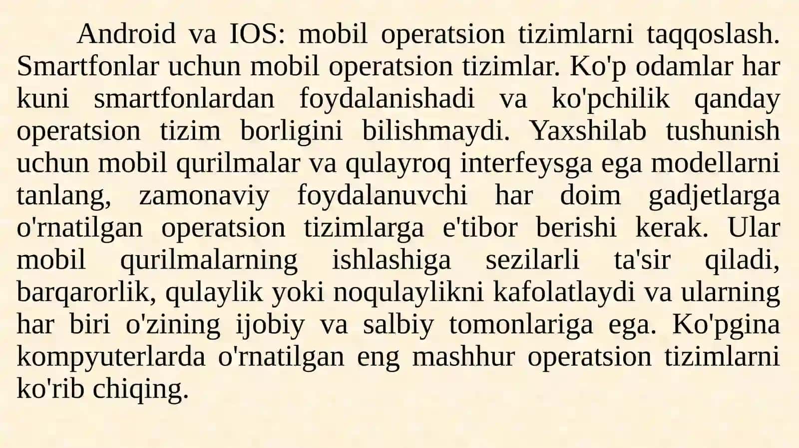 Android operatsion tizim haqida tushuncha 2