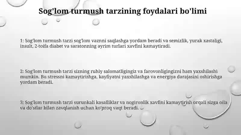 Aholi Orasidagi Sog'Lom Turmush TarziniTarg'IbQilish 2
