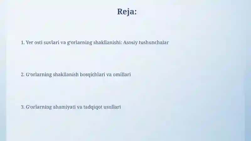 Yer osti suvlarining g'orlar shakllanishidagi o'rni 2