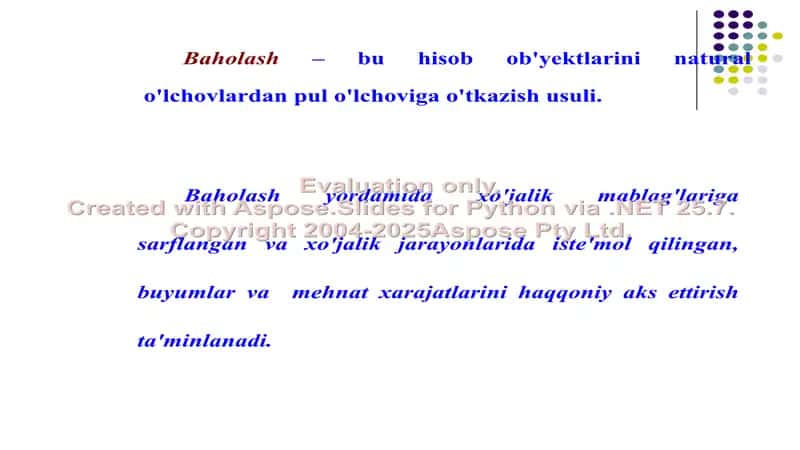 Buxgalteriya hisobida baholash va kalkulatsiya usullari 2
