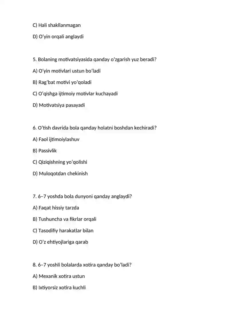 6-7 yoshli bolalar rivojlanishidagi o'tish davrining psixologik xususiyatlari 2