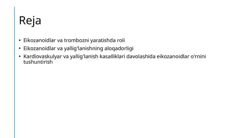 Eikozanoidlar va tromboz 2
