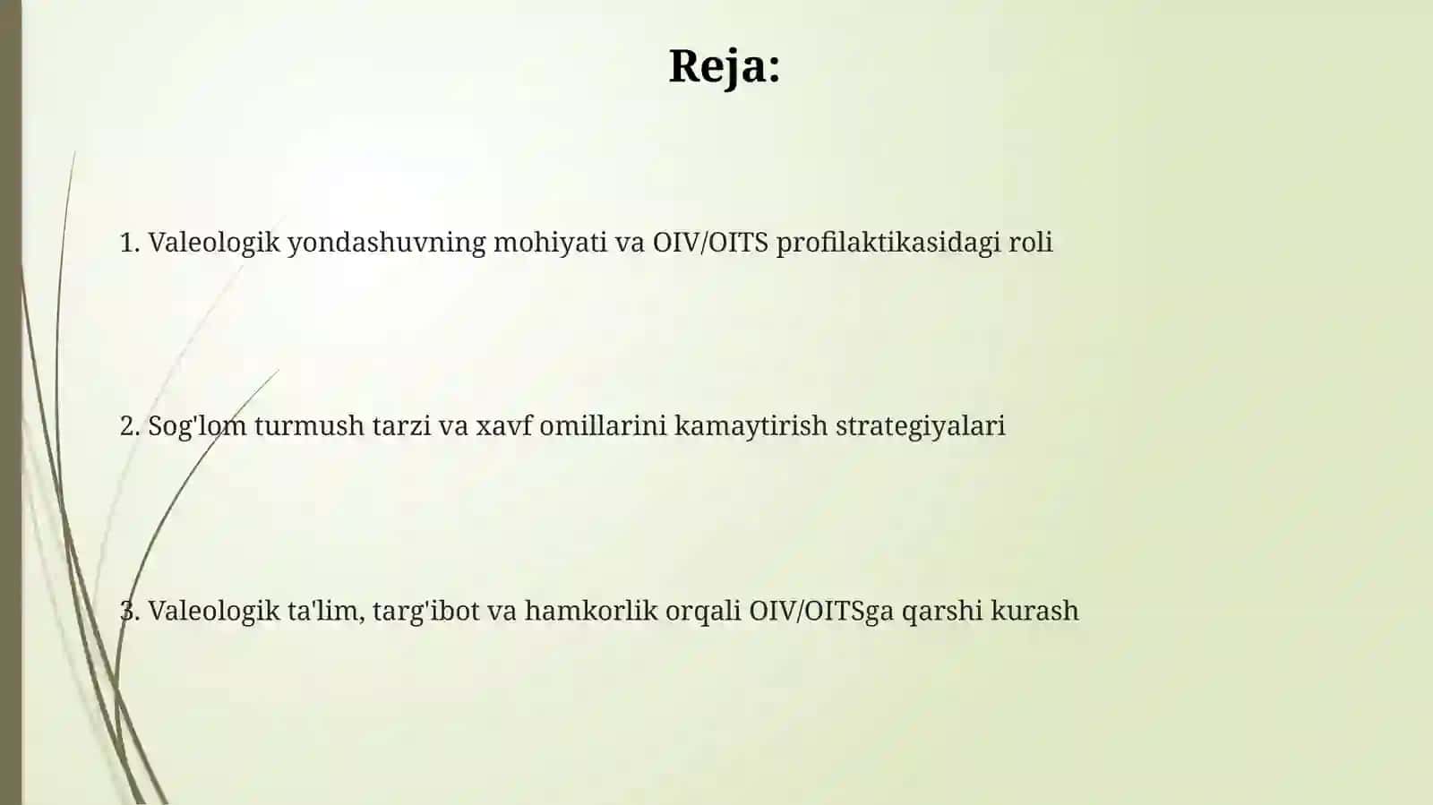 OIV OITS muammolarini oldini olishda valeologik yondashuv 2
