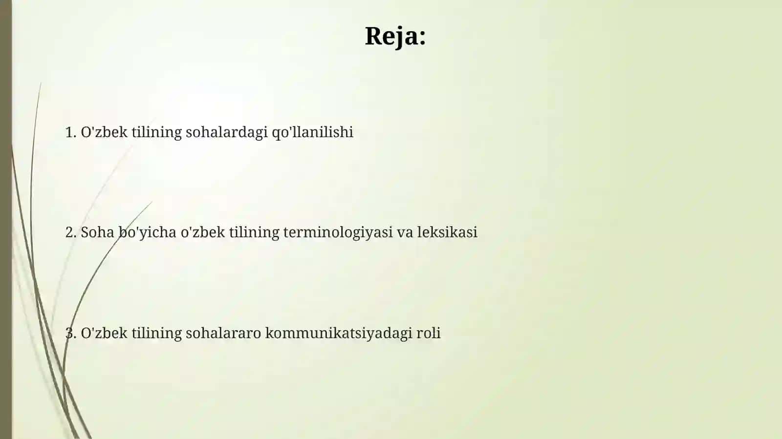 O'zbek tilining sohada qoʻllanilishi 2
