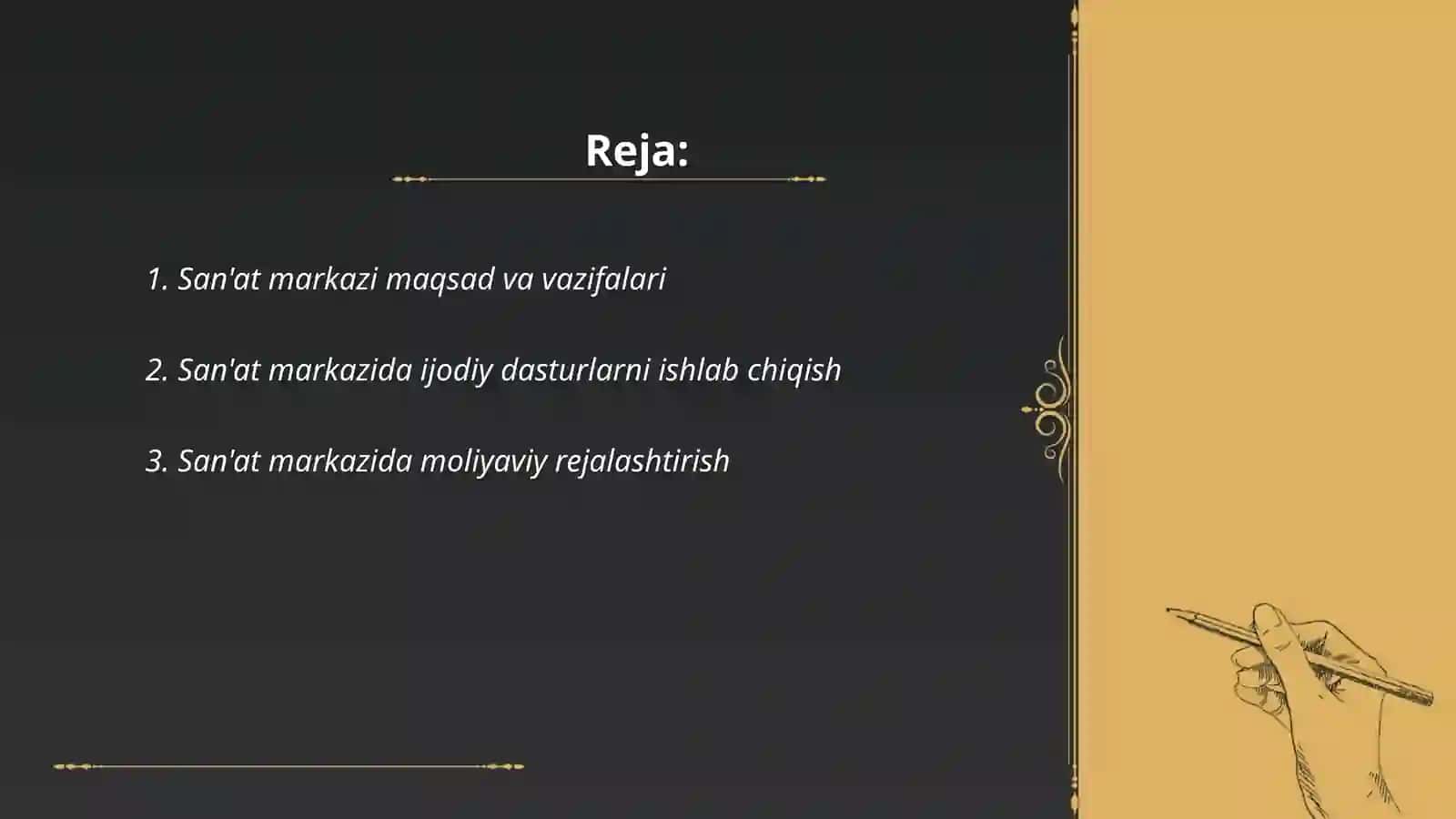 San'at markazi faoliyatini tashkil etish 2