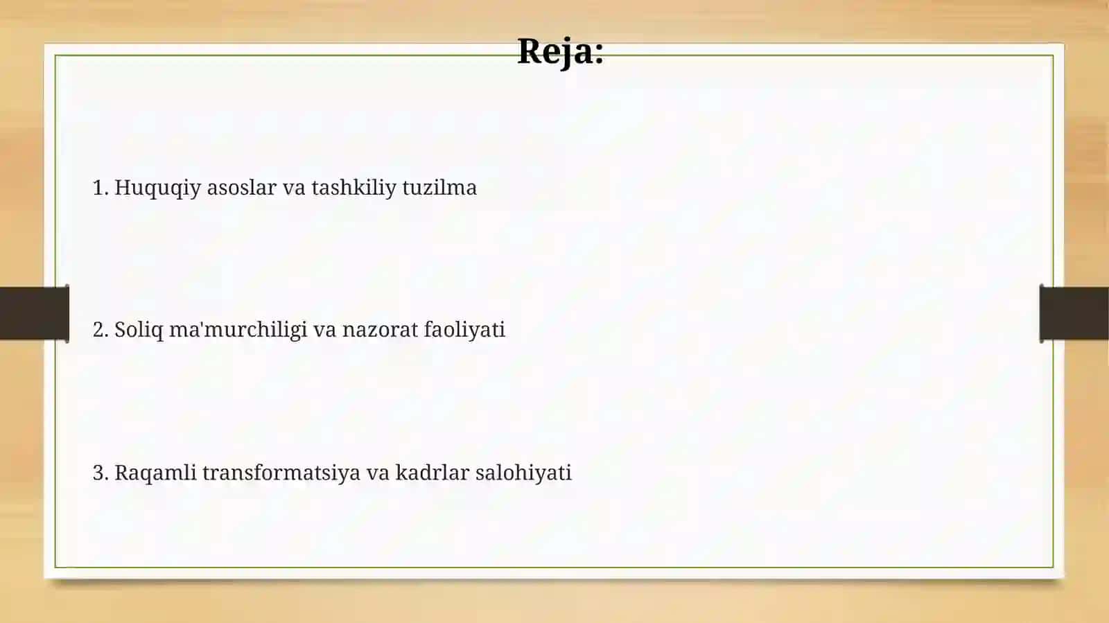 Xududiy davlat soliq xizmati organlariga faoliyatini tashkil etish 2