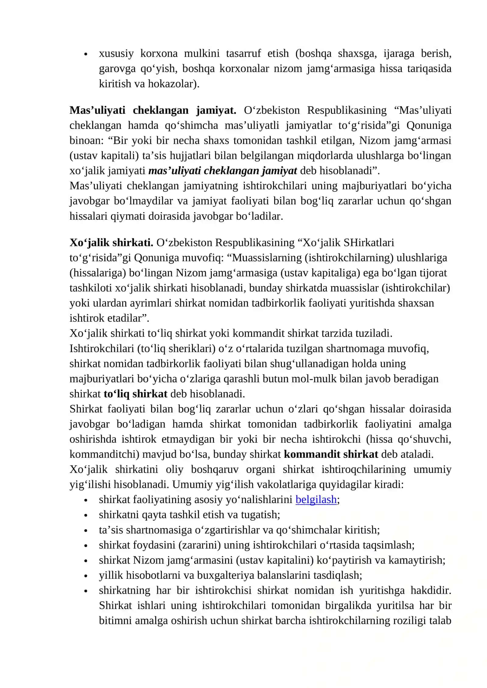 Korxonalar haqida tushuncha. Buxgalter kasbiga qo‘yilgan talablar. O‘zbekiston Respublikasining “Buxgalteriya hisobi to‘g‘risida”gi Qonunining ahamiyati 2