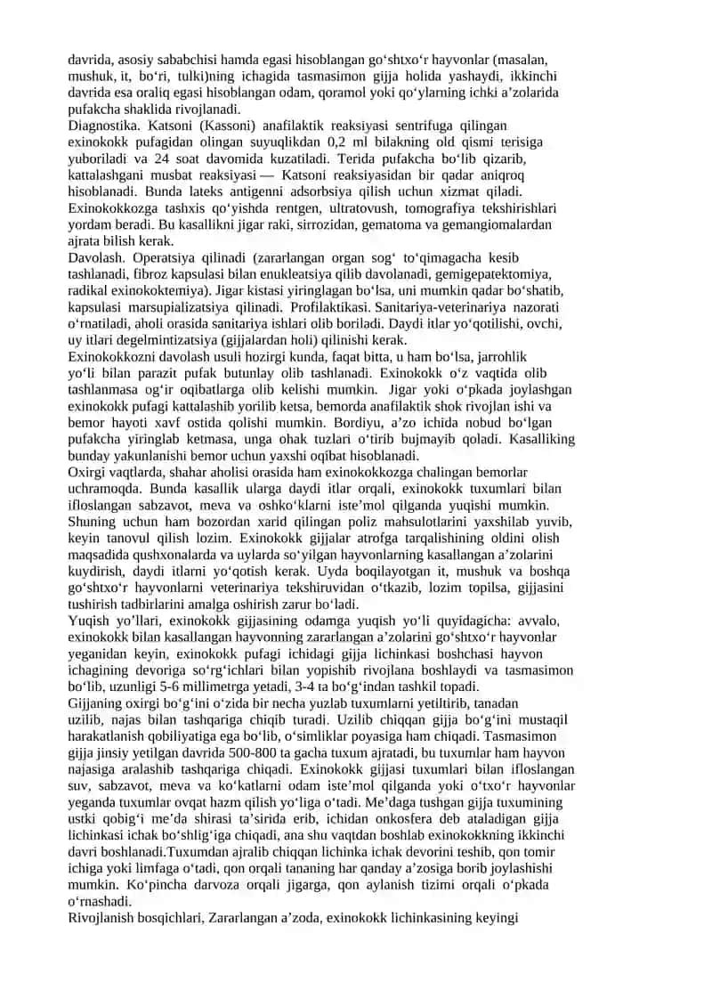 JIGAR EXINOKOKKOZ KASALLIGIDA JARROHLIK ASPEKTLARINI TAKOMILLASHTIRISH 2