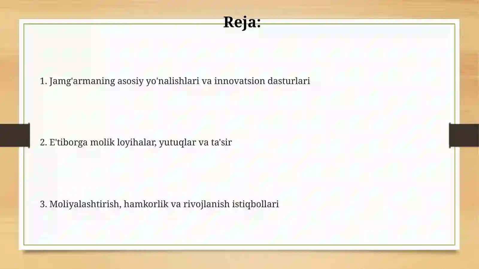Istemoljamgʻarmaning asosiy yo'nalishlari va innovatsiyalar 2